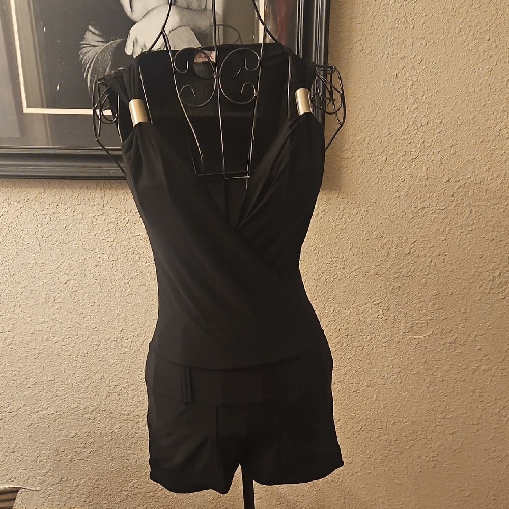 Black Sleeveless Romper
